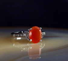 Ring Silber 925 Feueropal orange  16,0 mm - knallig & zeitlos schön
