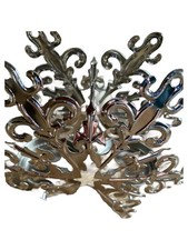 PartyLite Kerzenhalter Schneeflocke Silber Weihnachtlich Metall 16cm Deko