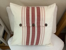 IKEA Kissenhülle VEDMAL 50 x 50 cm beige hellrosa Streifen 100% Baumwolle