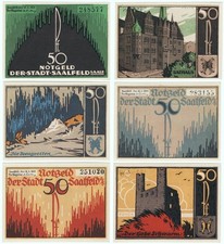 ?SAALFELD: "Rathaus ? Feengrotten ? Hoher Schwarm", Notgeld-SERIE
