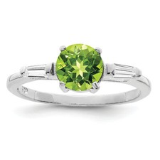 Silber Ring Rhodium Peridot &