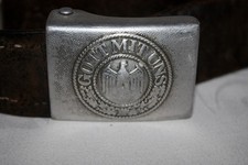 Wehrmacht Koppel Koppelschloss Riemen WK2 WW2 Gott Mit Uns Entnazifiziert