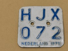 NUMMERNSCHILD NIEDERLANDE 1975