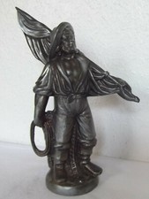 DEKORATIVE ALTE METALLFIGUR "FISCHER" VERMUTLICH ZINN ODER ZINKGUß #9327