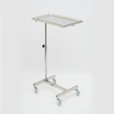 60*40cm Instrumententisch mobil höhenverstellbar Edelstahl 80-130cm mit 4 Räder