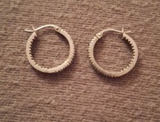 Kleine Creolen 925er Silber - 17mm Durchmesser mit Mini Zirkonias - 2,2g