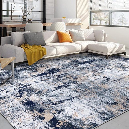 Blauer abstrakt teppich - abstrakt,