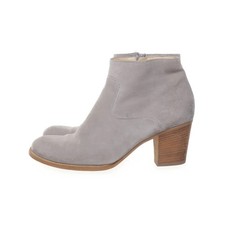 Grau Leder Stiefeletten 40