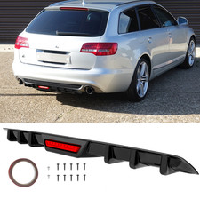 Schwarz Glänzend Heckdiffusor LED Licht Diffusor Heckansatz für Audi A6 4F Avant
