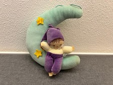 Vintage Sterntaler Spieluhr Wichtel auf Mond ca. 20 cm