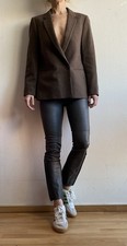 Wunderschöner Vintage 80%wolle Blazer Jacke Damen Gr. S Braun Zweireihig Lässig