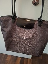 Original Longchamp Pliage modele depose Sonderedition Animal Print Rochen Lack