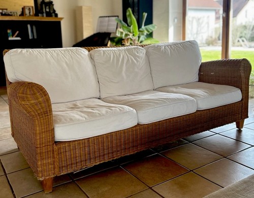 Rattancouch sofa 3 sitzer - sofa,, 3-sitzer
