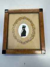 ANTIKE BIEDERMEIER COLLAGE TUSCHE / STOFF PORTRAIT EHREN STUDENT