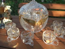 ANNA HÜTTE Bowle Service Set 8 Teile Set Gold Bleikristall