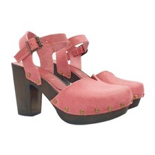 Schwedische Clogs Aus Leder In Fuchsia Farbe Made In Italy - MY137 FUXIA