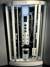 XXL Luxus LED Dampfdusche 90 Dusche Duschtempel Komplettdusche Duschkabine+Radio