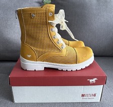 Stiefeletten Stiefel Schuh Sommer Halbschuh von Mustang, Gr. 39, Senffarben/Gelb