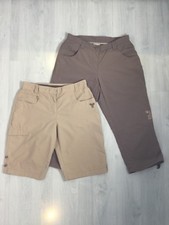 zwei Jack Wolfskin Damen Hose, Bermuda, Travel, beige/braun, Gr: 34, JW-H-1