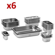 6x Edelstahl Gastronorm Pfanne