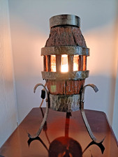 Antike Wagenrad Tischlampe