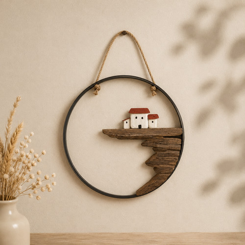 Wandbild haus runden - haus, im