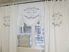 Vorhang ELEGANCE WEISS Schlaufen Gardine 110x240 2 Stück LillaBelle Landhaus