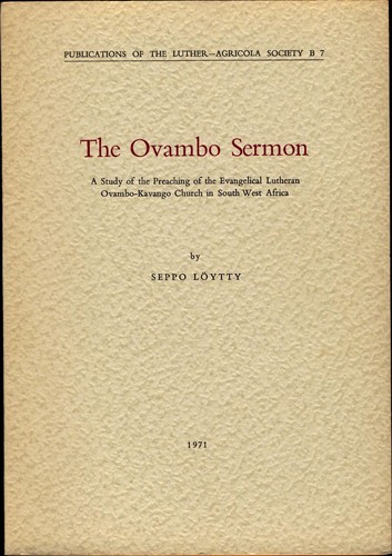The ovambo sermon study of - sermon, a
