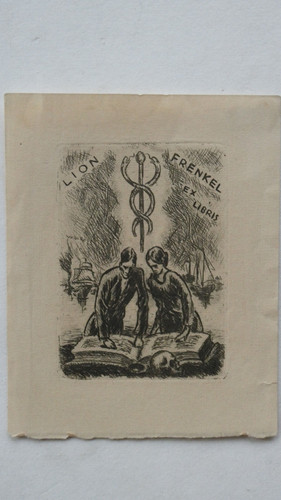 Exlibris radierung von cor de - exlibris,,