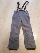 graue Skihose Gr 134 140 mit Hosenträger