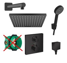 Hansgrohe Duschsystem m. Duscharmatur Unterputz und Regendusche HGSK03ob schwarz