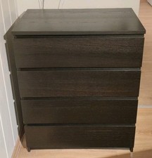Ikea Malm Kommode schwarzbraun mit 4 Schubladen 