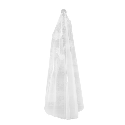 Elegant white veil - elegant, pearls