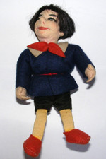 Vintage Dresdner Künstlerpuppe Max Figur von W. Busch's  Max & Moritz 22 cm