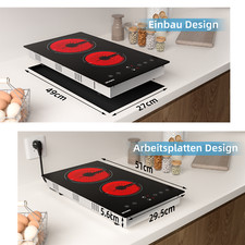 Glaskeramikkochfeld 2 Zonen