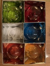 Weihnachten Christbaum Kugeln aus Glas transparent 5 Stück 