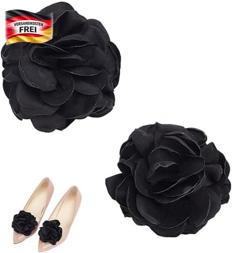 Schuhclips blumen schwarz - schuhclips,