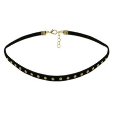 Choker schwarz golden - schwarz, damen