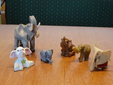 6 Elefanten Figuren Porzellan Keramik Stein Filz Konvolut Sammler Elefant DDR