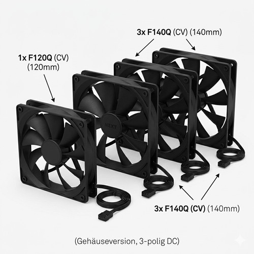 Nzxt flow lüfter set - h9, lüfter-set