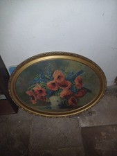 Großes , Antikes Blumenbild