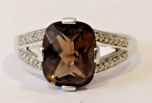 375 weißgold rauchquarz mit - 375,