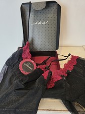 Calida Negligé Schwarz Rot