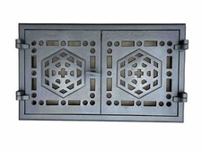 Antike Ofentür Warmhaltefach Kachelofen Bauhaus Art Deco Guss Kachelofentür