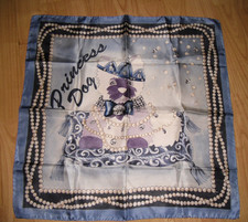 Braccialini ital.Seide Tuch Halstuch "Princess Dog" 50x50cm Vintage