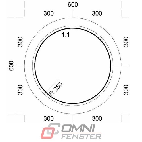 Rundfenster kunststoff cm - 60,