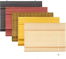 VICTORIA M Bambus Raffrollo Klemmträger Rollo Bambusrollo Faltrollo ohne Bohren