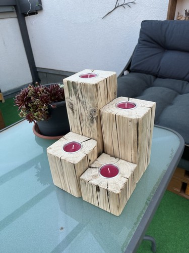 Teelichthalter aus holz 4er - holz,