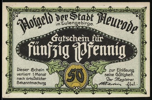 Notgeld neurode - notgeld, i