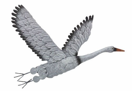 Kranich aus metall wandbild - kranich,